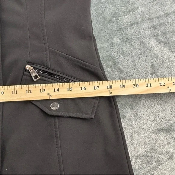 Eliza J Jacket Women’s XS Trench Coat Midi Classic Preppy Fleece Lined Zip Black - Picture 12 of 15